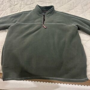 True Grit Olive Zip-Up Fleece Sweater